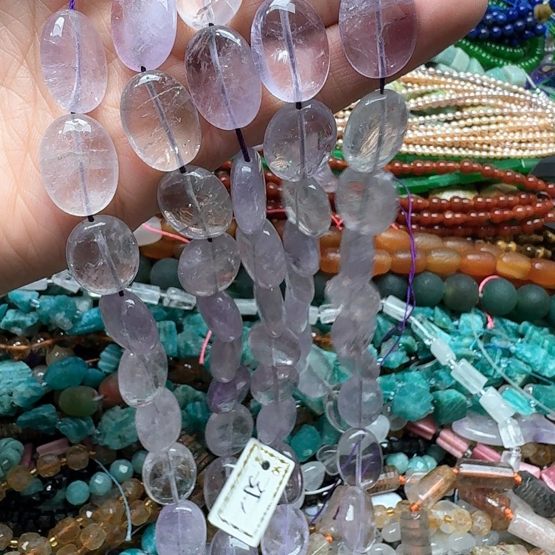 玛瑙/玉髓合金珠宝半成品福利一条15x20m紫水晶蛋形