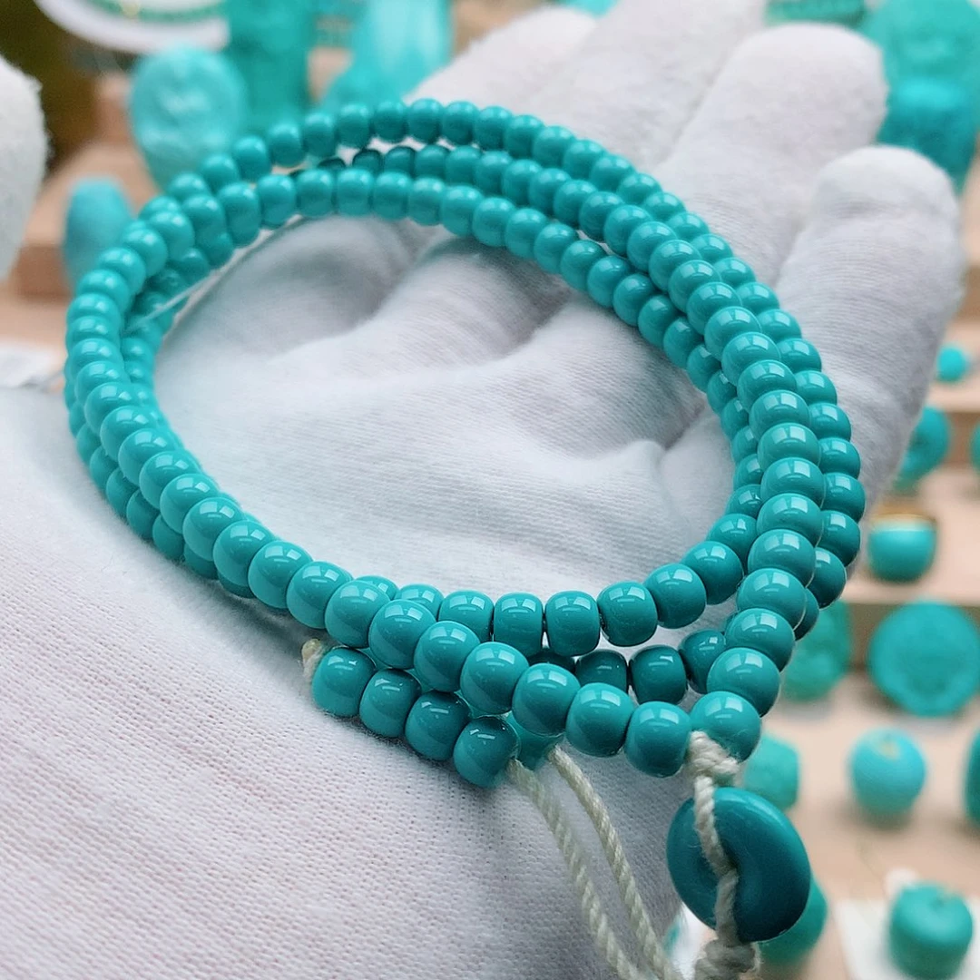 绿松石未镶嵌毕业级108念珠