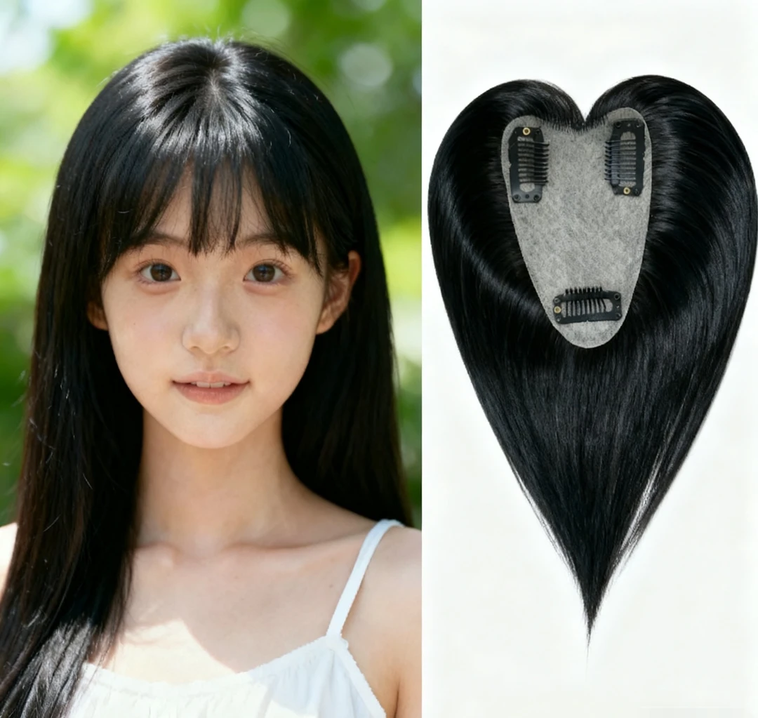 清货 透气仿真头皮“真假难辨”，遮盖白发补发量全真人发v