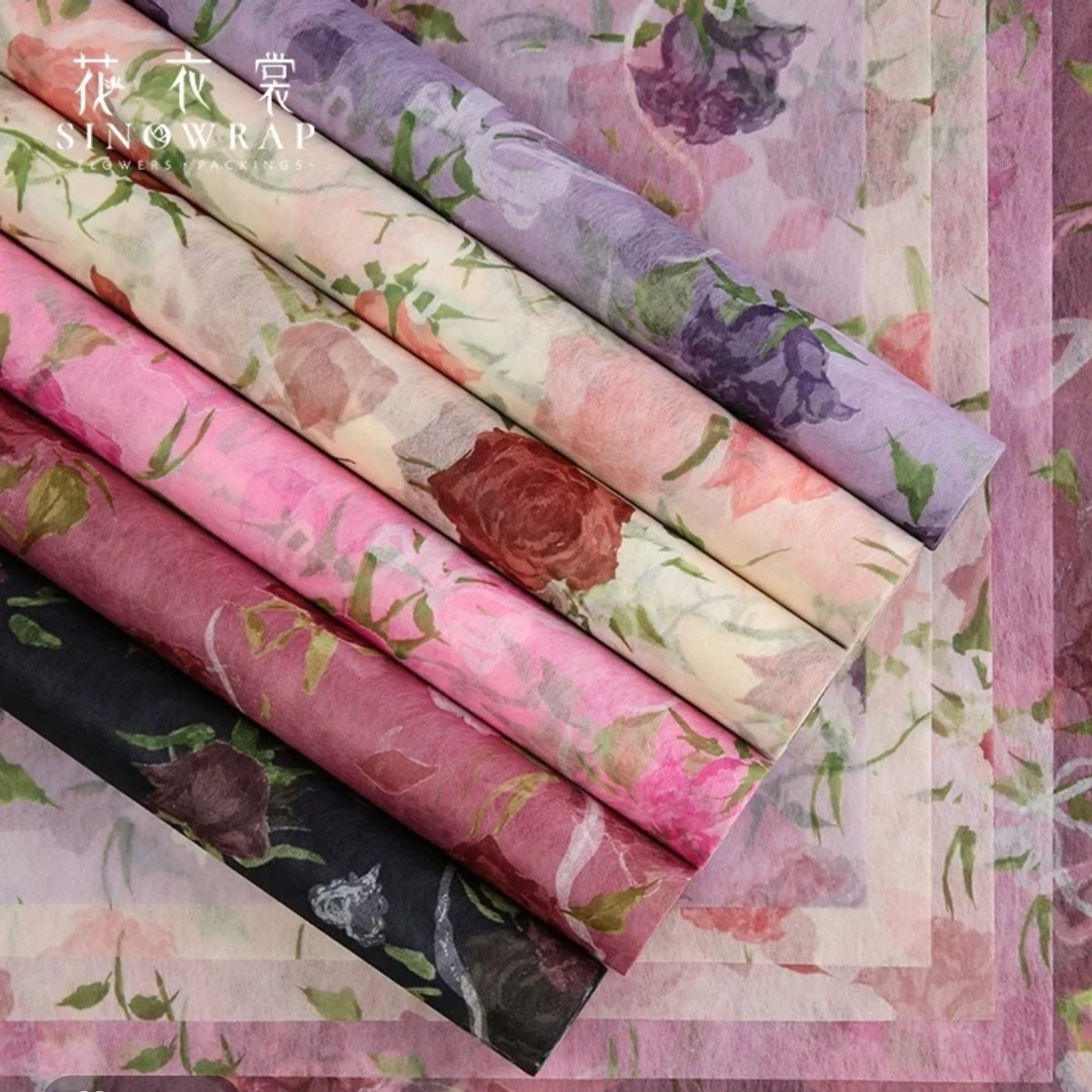玫瑰故事印花牛奶棉无纺布加厚防水内衬纸新品花店包装纸