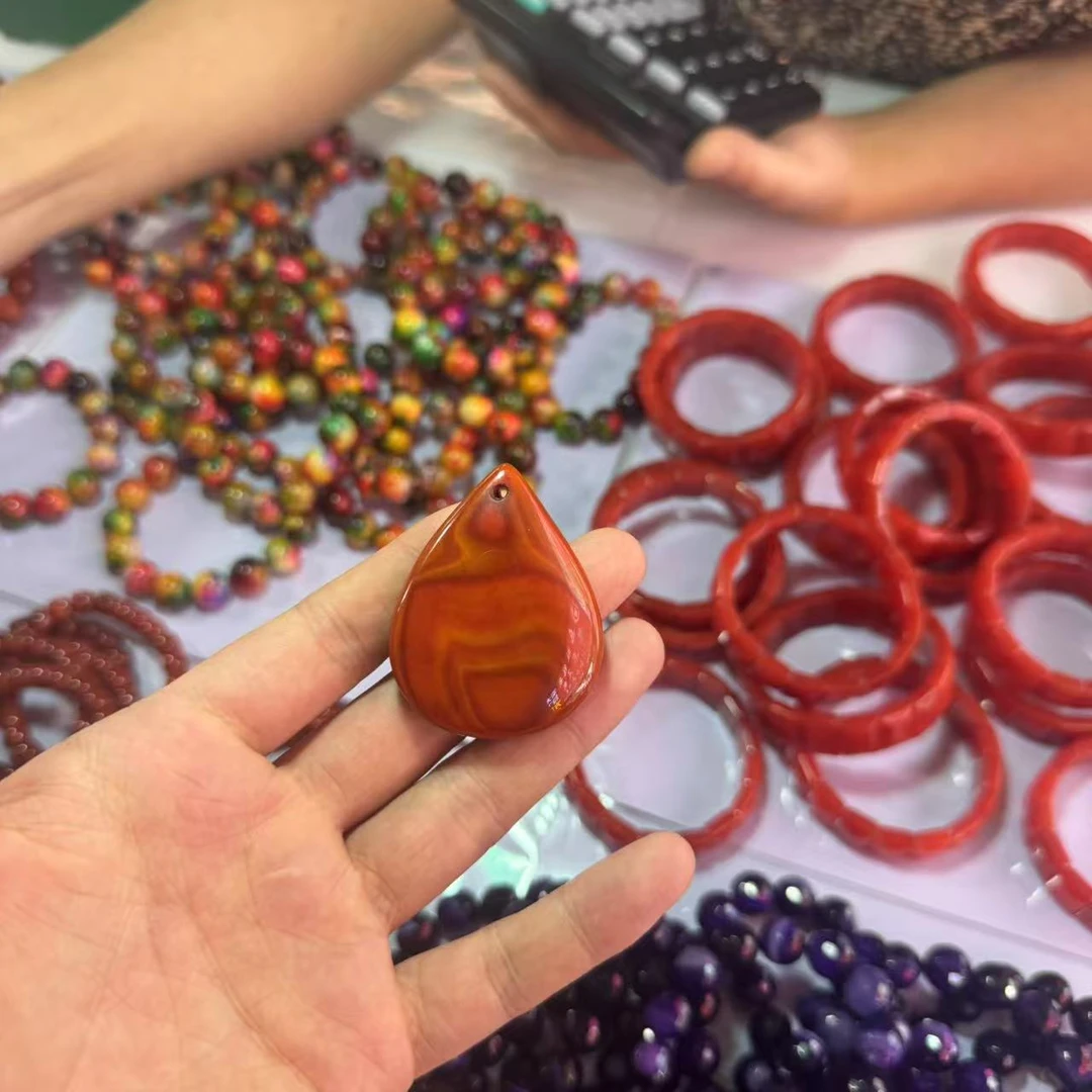 天然老料玛瑙水滴吊坠-t004-多样性发一