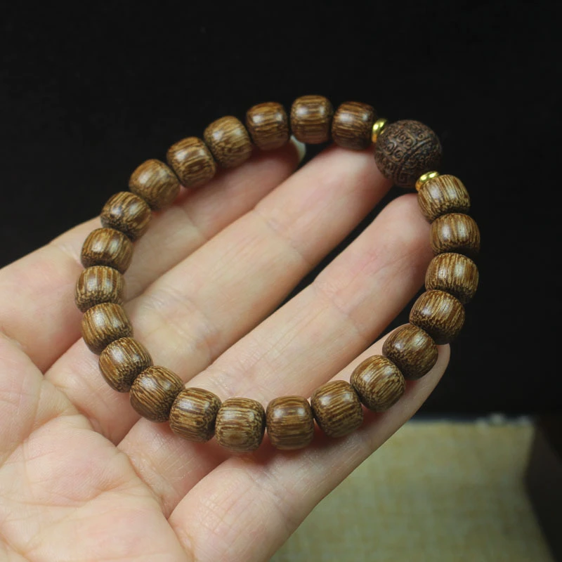 非金属木质手链 8mm老型珠手串手链雕刻回纹男女款佛珠念珠
