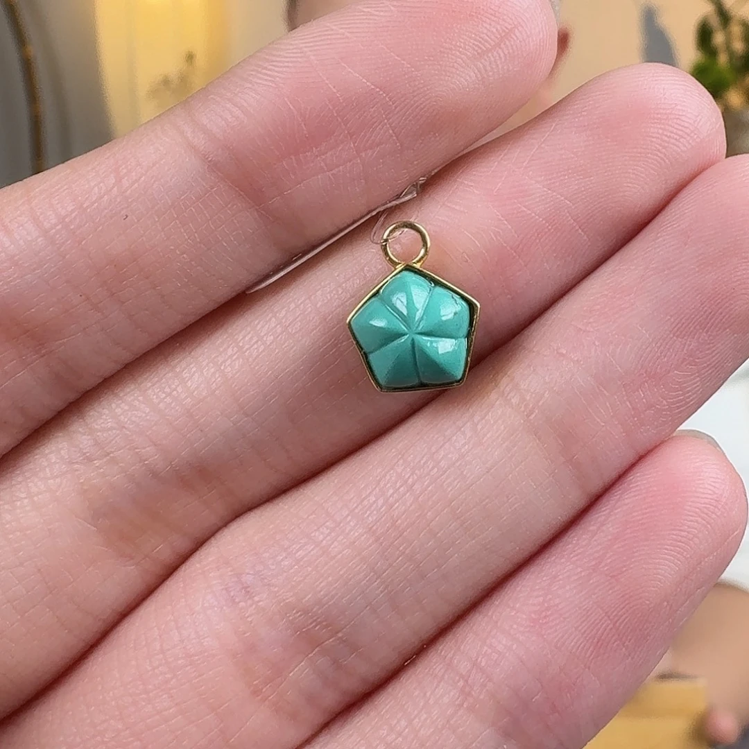 绿松石18K金镶嵌珠宝奇石