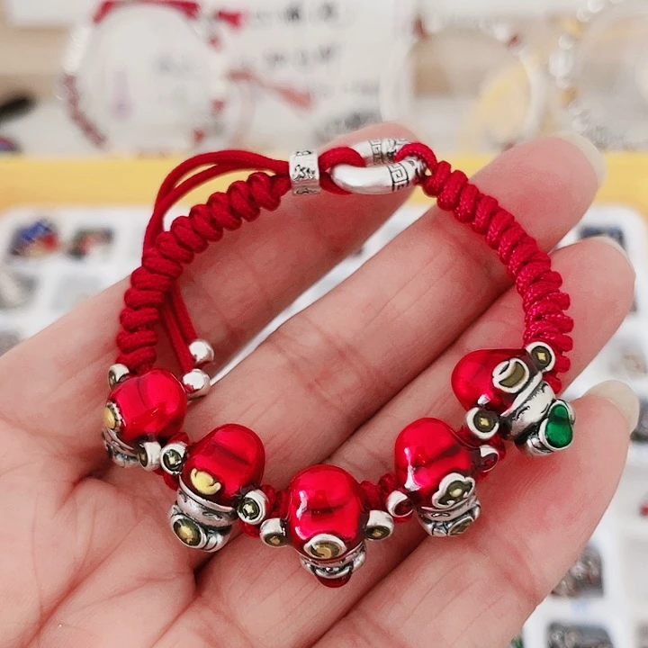 珐琅吊坠足银五路