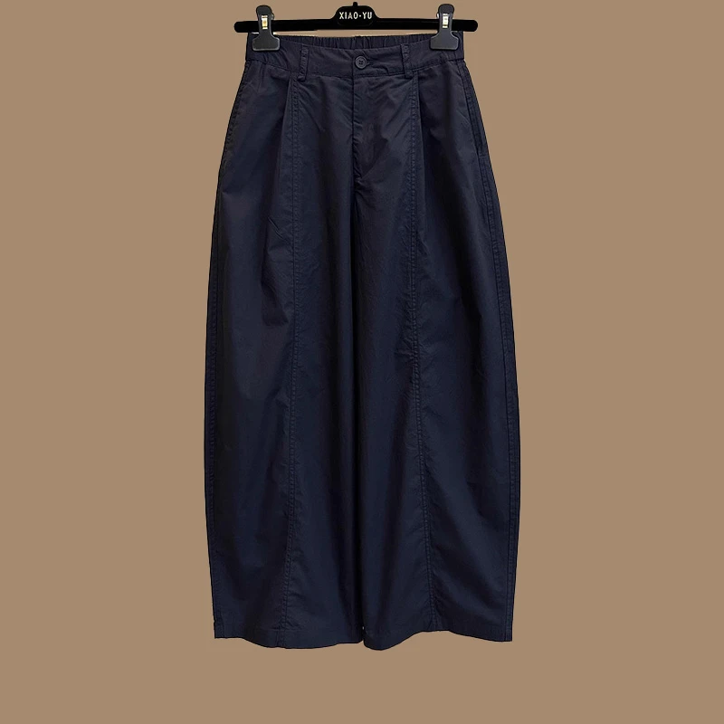 2025新款阔腿裤女夏季宽松大码梨形身材小个子显瘦百搭九分休闲裤