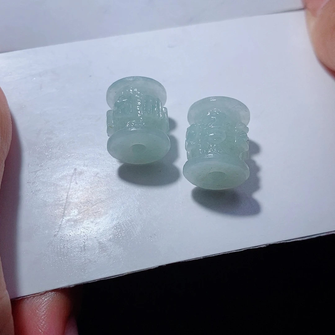 定制翡翠未镶嵌两颗打包价