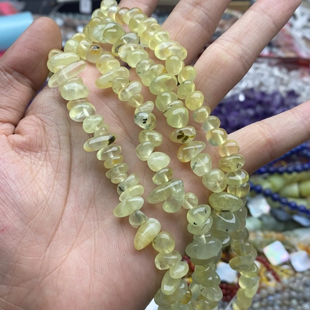 玛瑙/玉髓未镶嵌珠宝半成品一条纯天然黄葡萄石随行8mm+