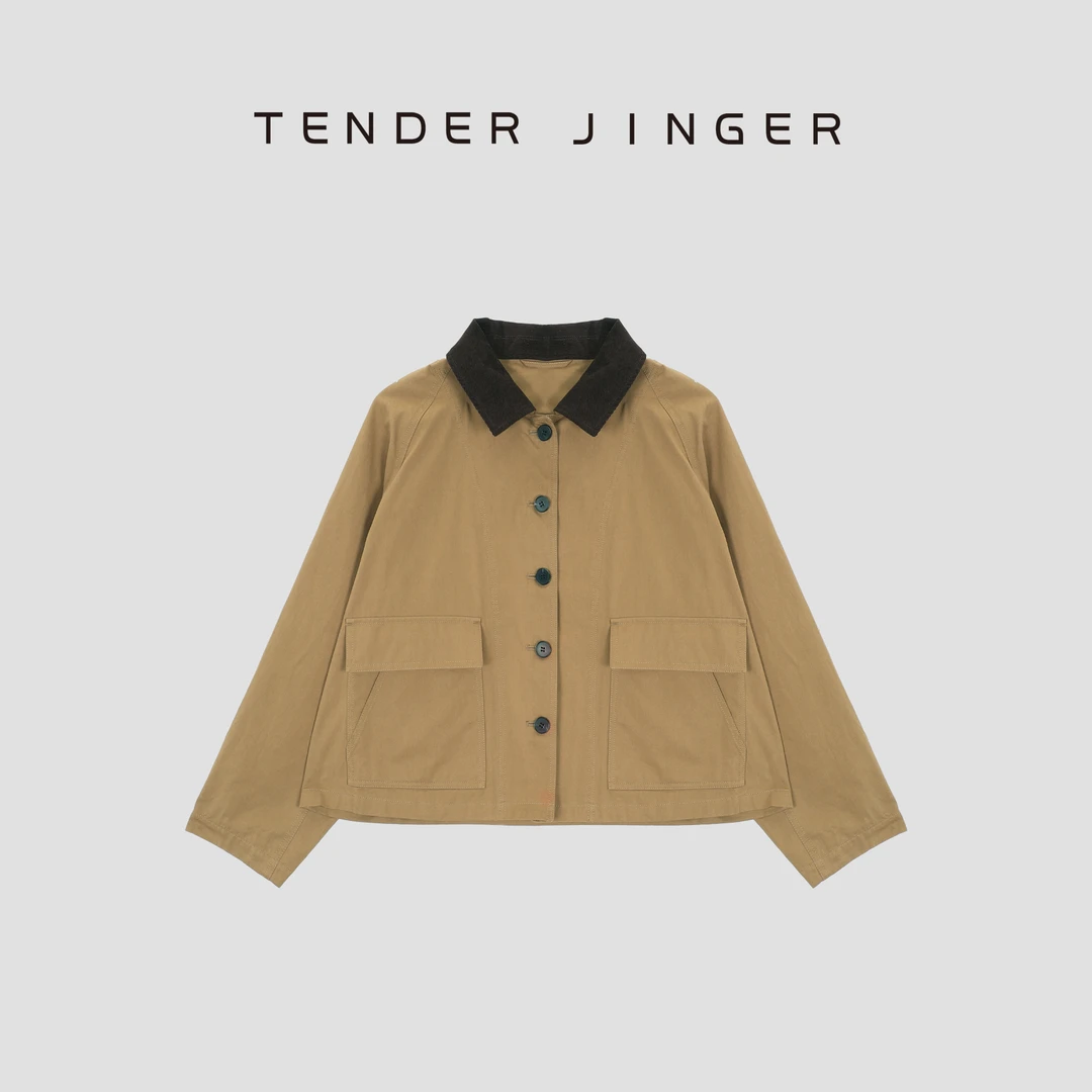Tender Jinger高密斜纹棉夹克巴恩风短外套T53HMD30746