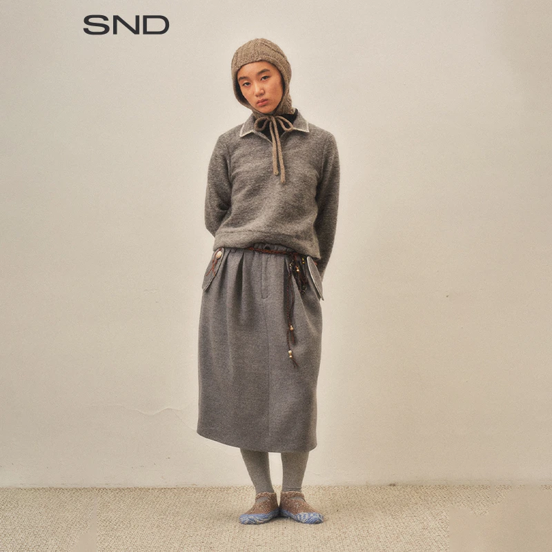 【SHAO XII 设计师品牌】SND AW25 抽褶腰MN半裙女款