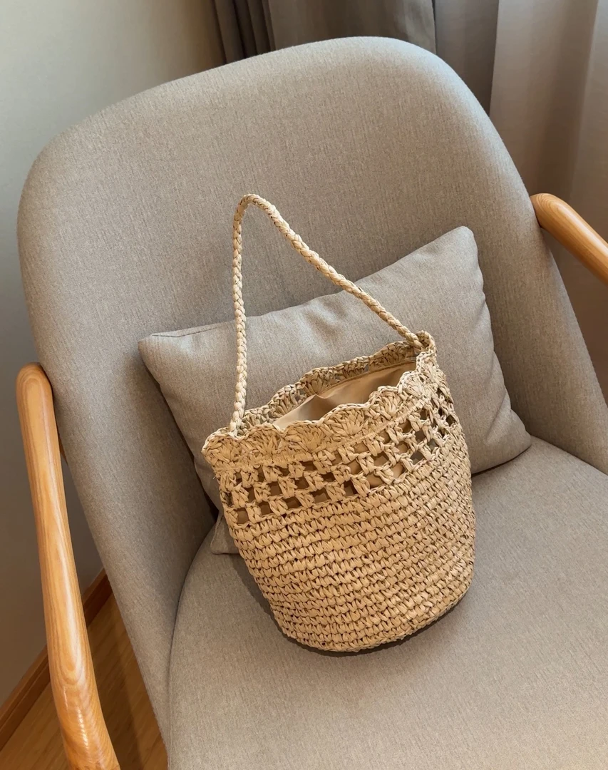 【BayaLi】2025夏季新品草编水桶包