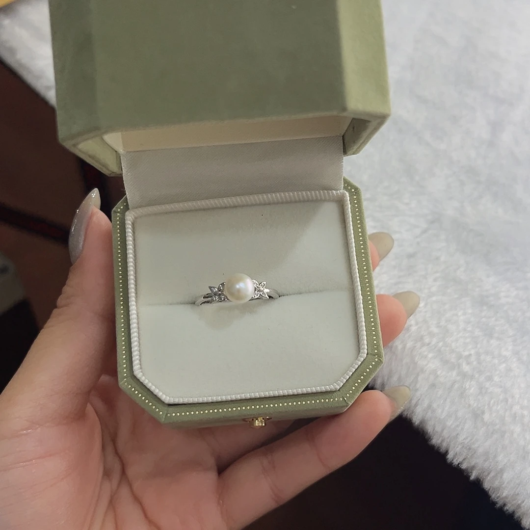 戒指淡水珍珠银S925镶嵌