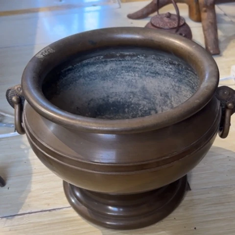 蜜安罐瓷香炉锡茶则