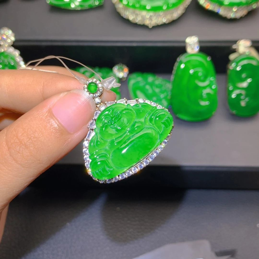 【闪购商品】吊坠(不含链)银S925镶嵌翡翠