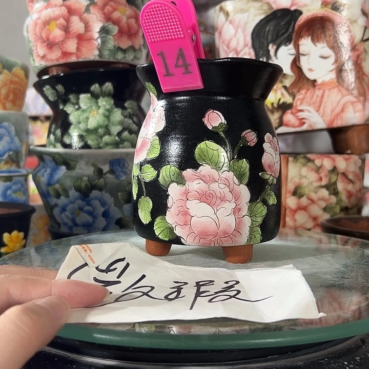 景德镇手绘花盆 满38包邮