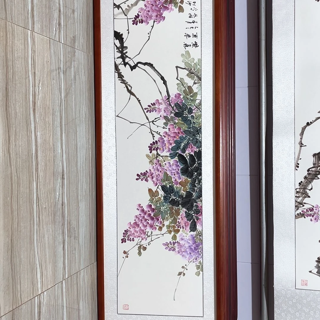 国画书画作品带框163×48