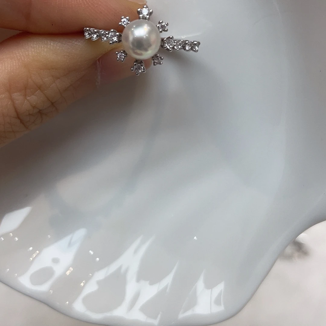 海水珍珠戒指银S925镶嵌