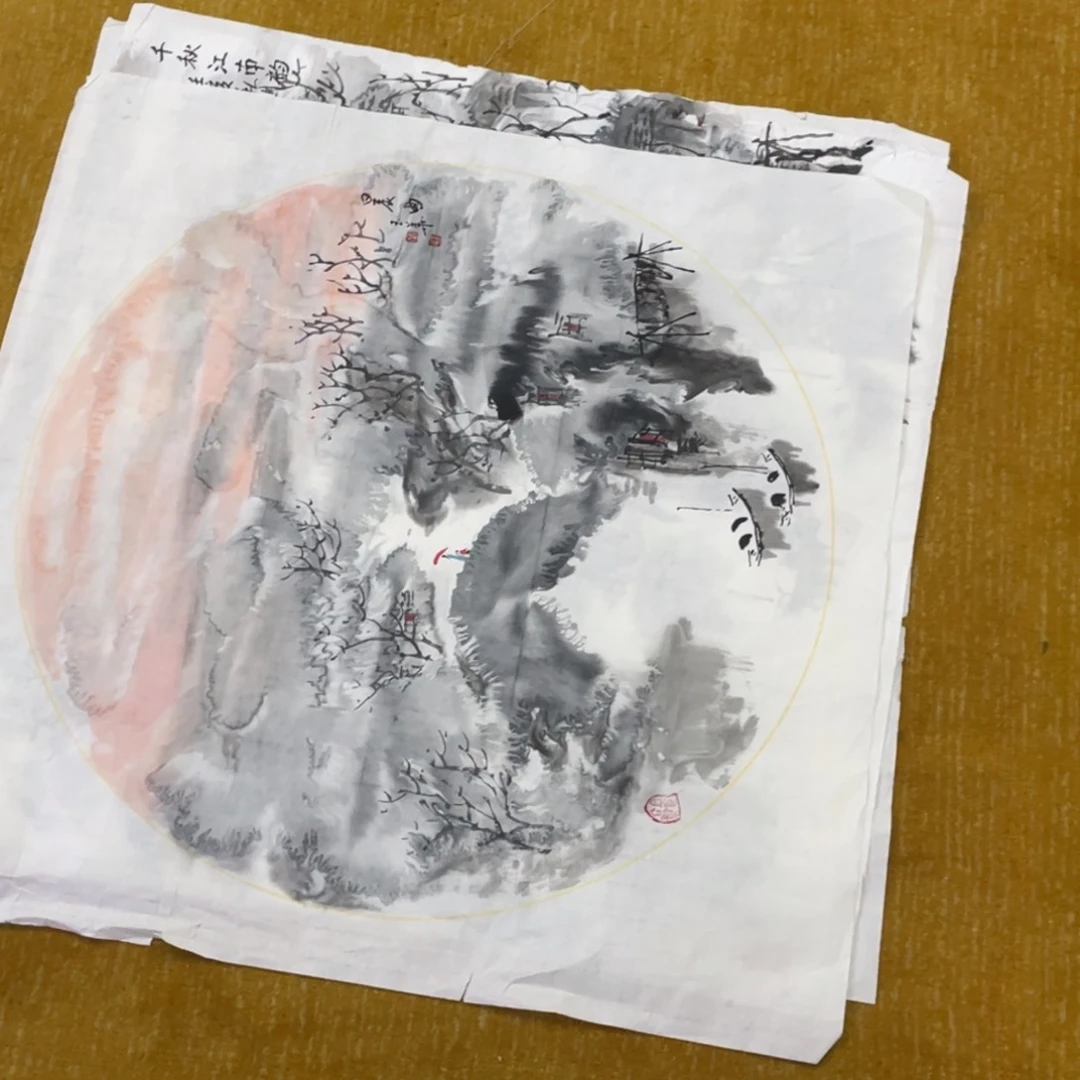 国画生**杨绘画作品玉华老师三张666