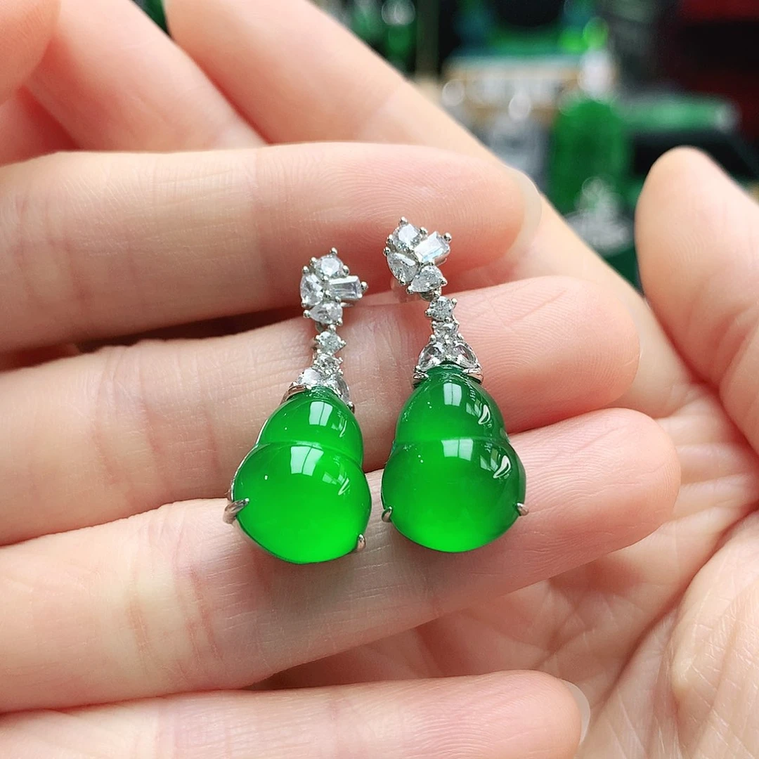 玛瑙/玉髓耳钉银S925镶嵌