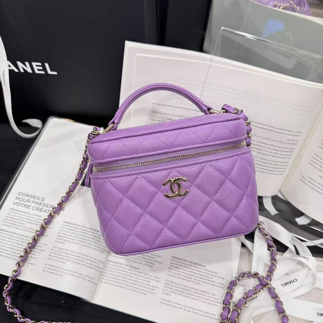 99新 Chanel/香奈儿 多多奢品/香奈儿22S荔枝牛方盒子斜挎包/99新