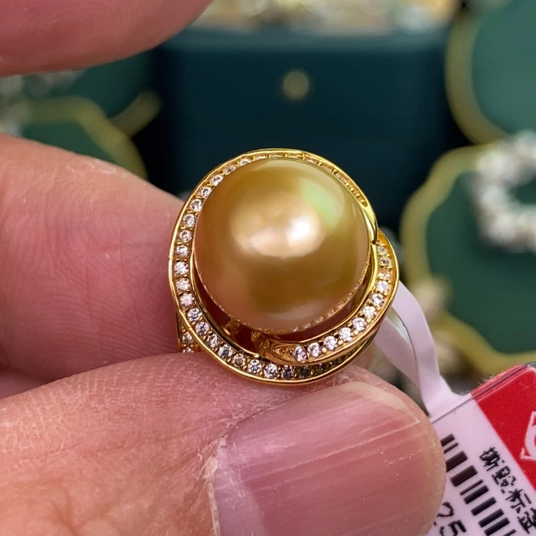 银S925镶嵌戒指海水珍珠