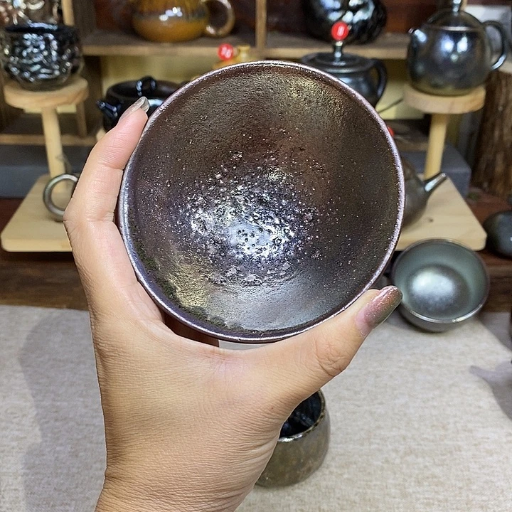 蓝***天云南建水柴烧主人杯