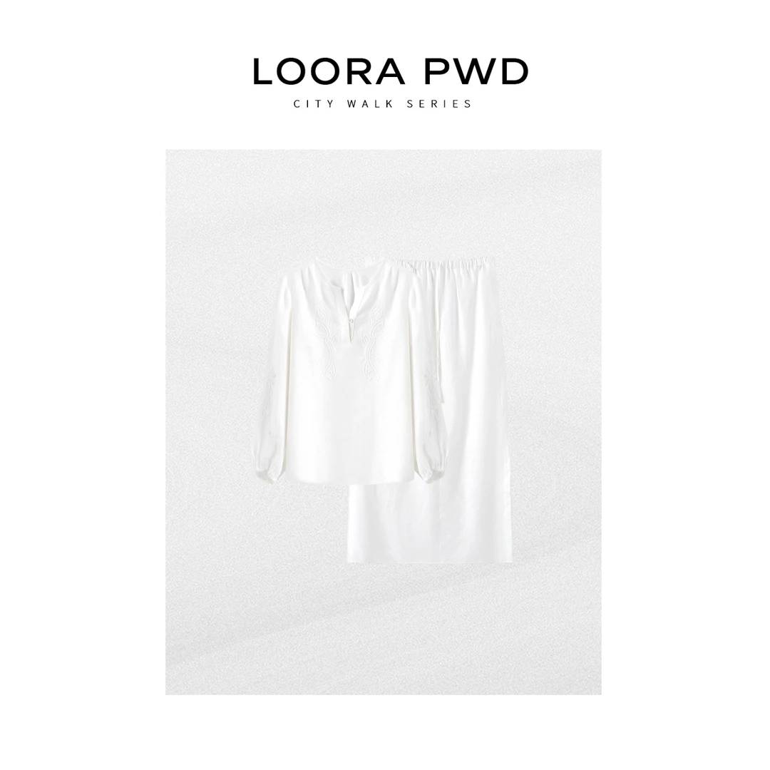 LOORAPWD/罗拉密码【天丝+亚麻】全新夏季刺绣时尚套装25CJBD0099N