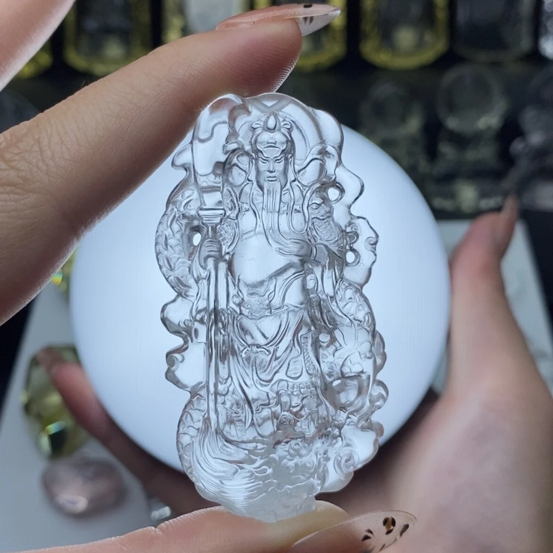 水晶颈饰未镶嵌白水关二爷