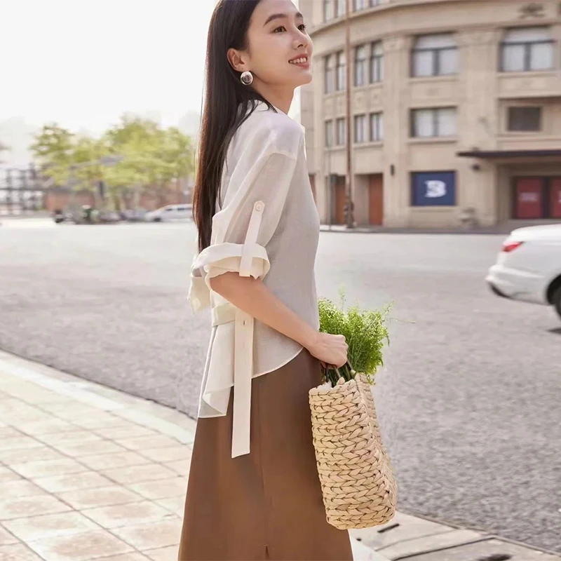 【秋系列】两件套气质优雅洋气连衣裙2025夏季新款专柜撤柜女装