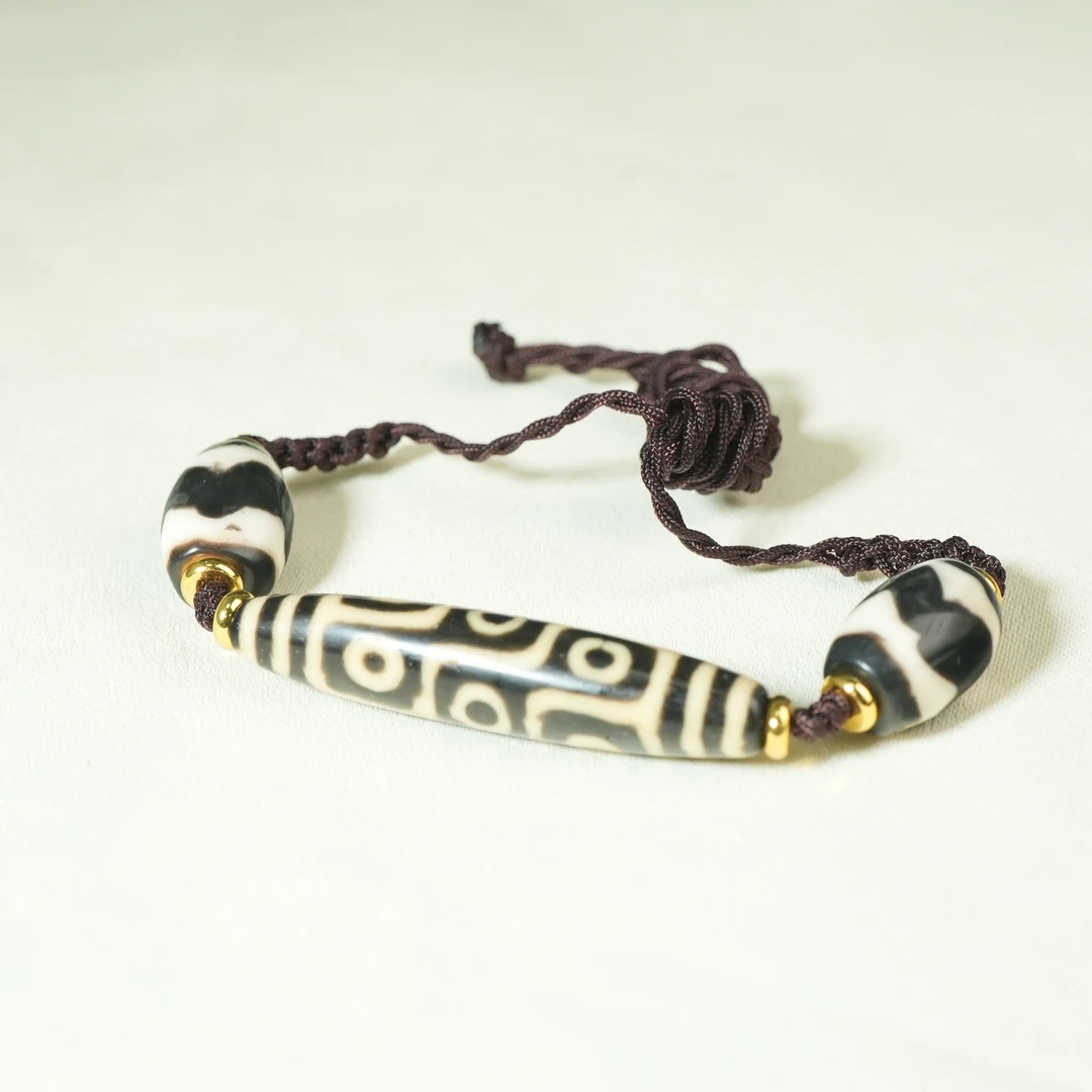 清代九眼料珠编绳项链【古珠精选】AAJJ250209005