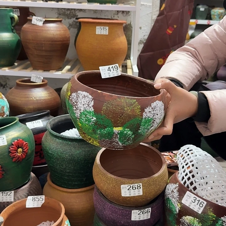 瑕疵419彩绘高度13口径20