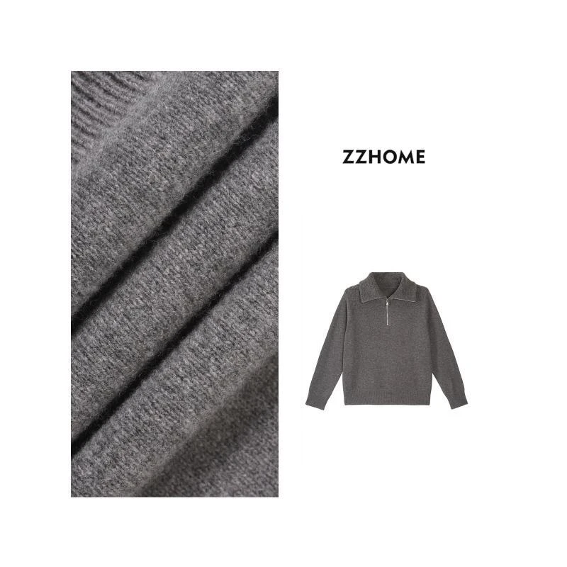 ZOZO HOME ｜织物之美暖绒格雷立领毛衣q172563p