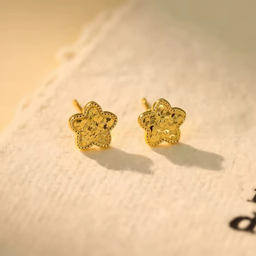 999镀k耳饰 甜美风耳饰女款碎碎冰耳钉气质