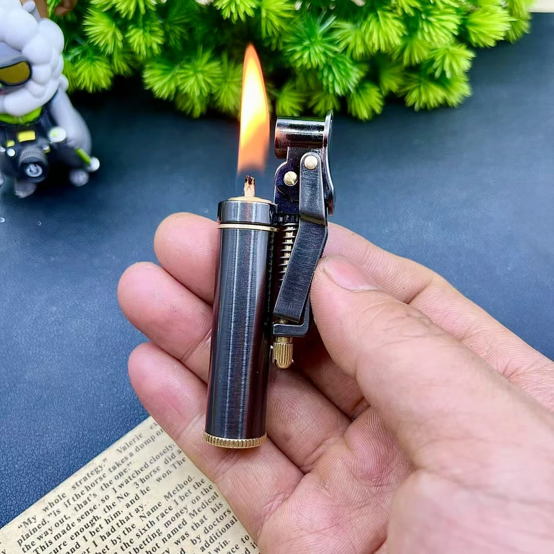 战壕老式砂轮煤油打火机 复古战壕打火机 按压一键点火打火机包邮