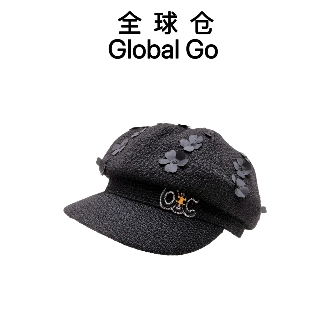 【全球仓Global Go】百搭时尚黑色秋冬八角帽贝雷帽 D K35