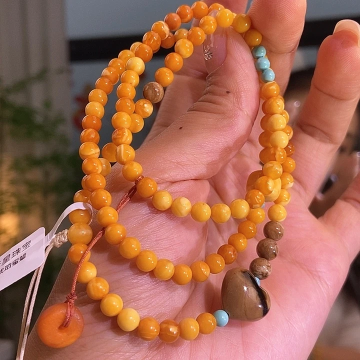 琥珀颈饰未镶嵌蜜蜡项链