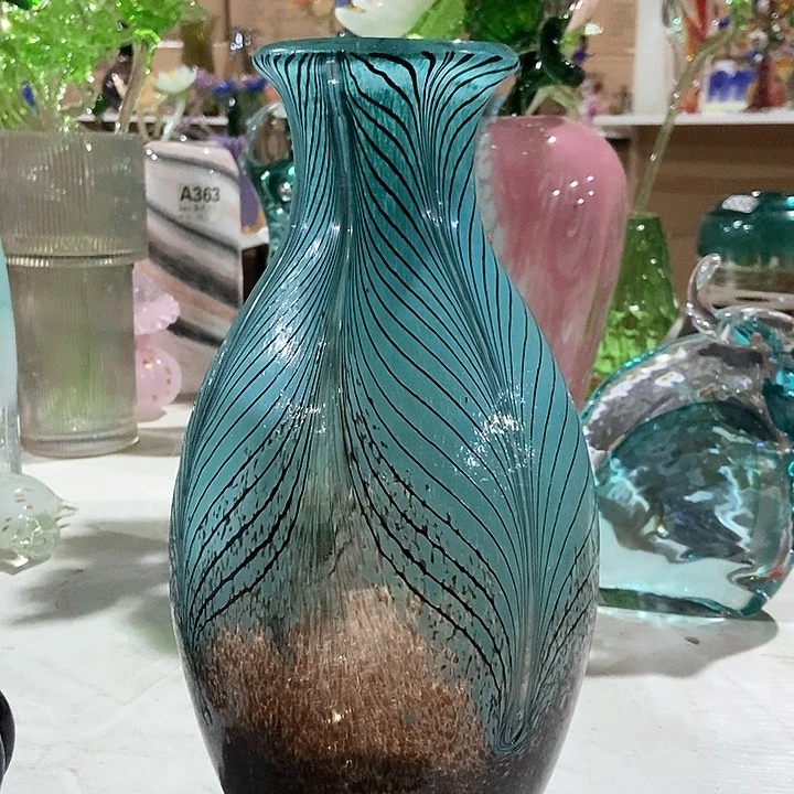 琉璃琉璃花瓶高33口5