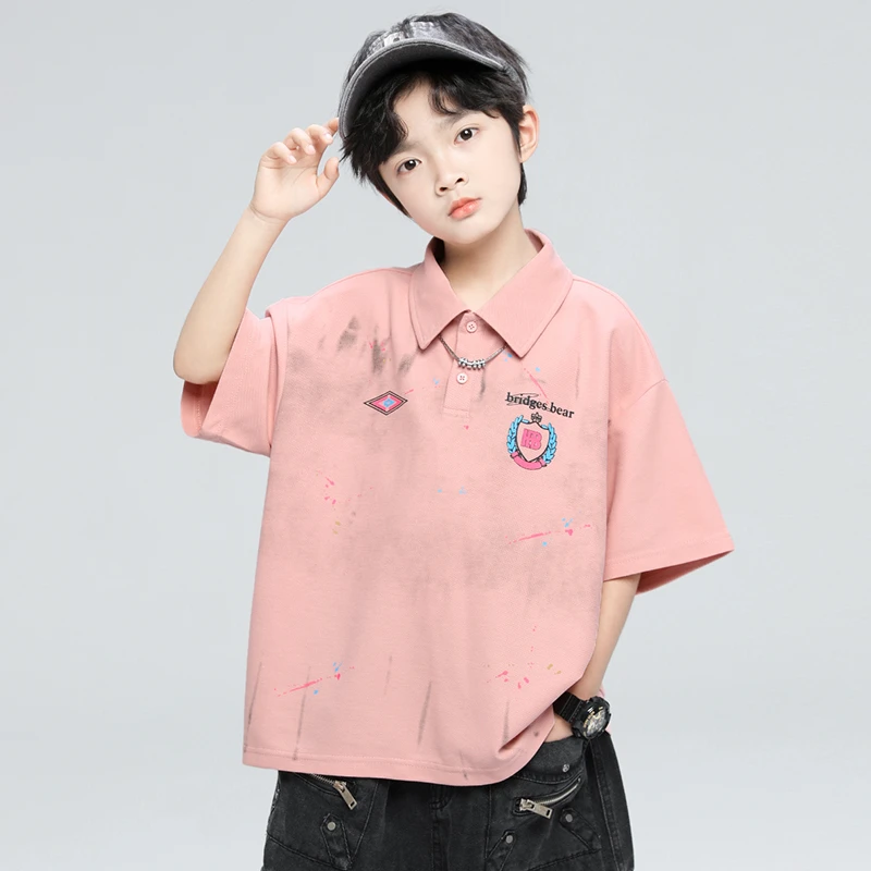 男童夏款短袖2025新款夏季POLO衫中大儿童宽松T恤衫【TQ】B5048