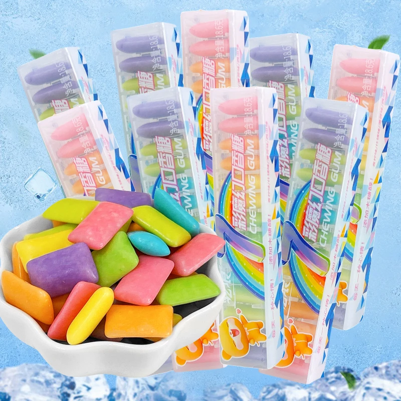 【新品七个口味口香糖】便携式盒装混合口味泡泡糖薄荷清凉零食糖