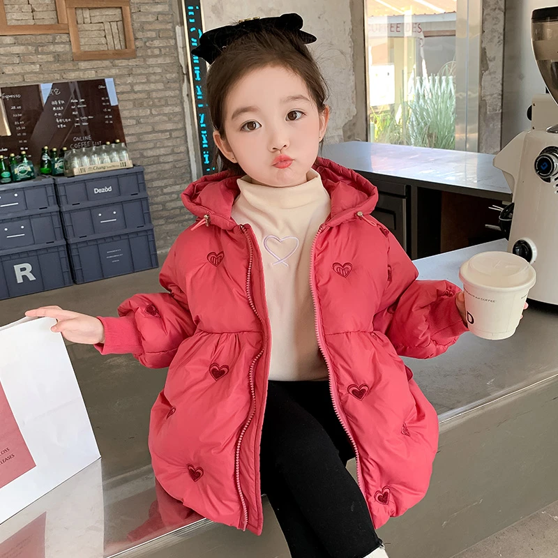 新疆西藏包邮女童红色羽绒服秋冬2025新款儿童冬季轻薄洋气宝宝冬