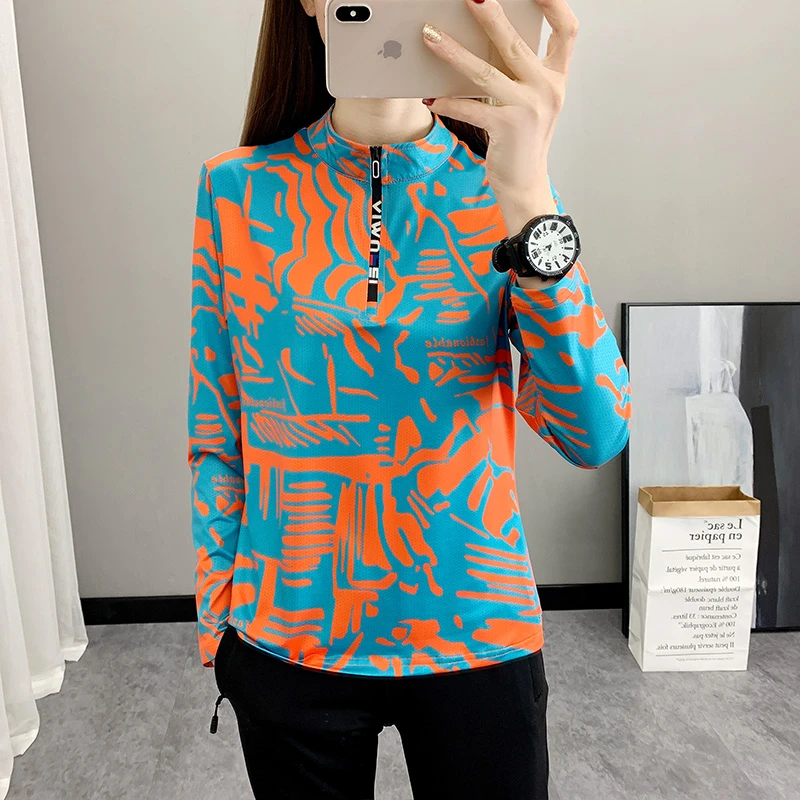 2317春夏冰丝速干衣冰感防晒跑步运动旅行拍照皮肤衣贴服拉长袖