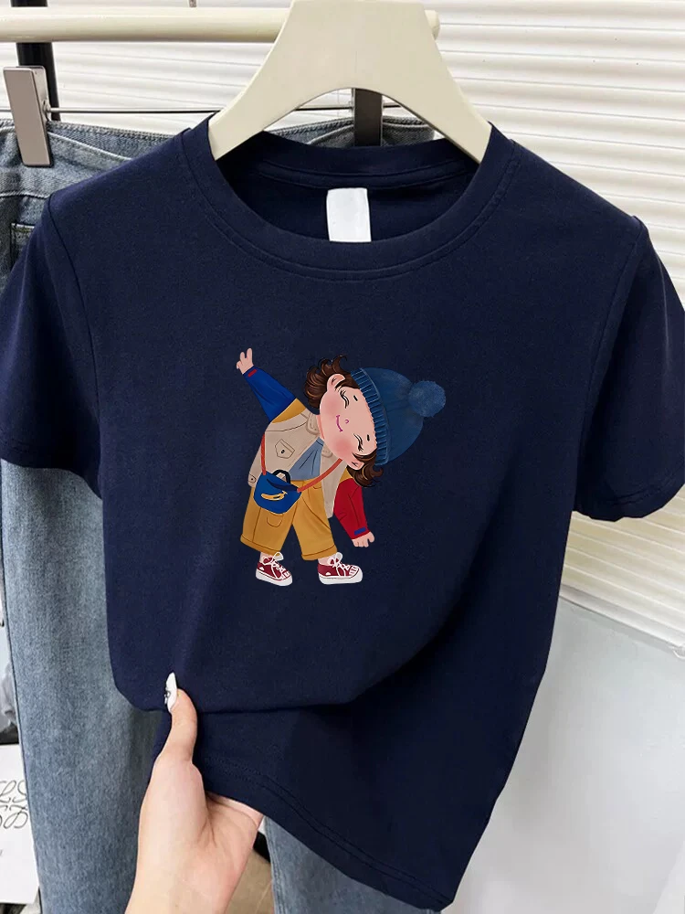 夏季韩版显瘦圆领t恤女减龄洋气打底衫半袖新款短袖正肩宽松上衣