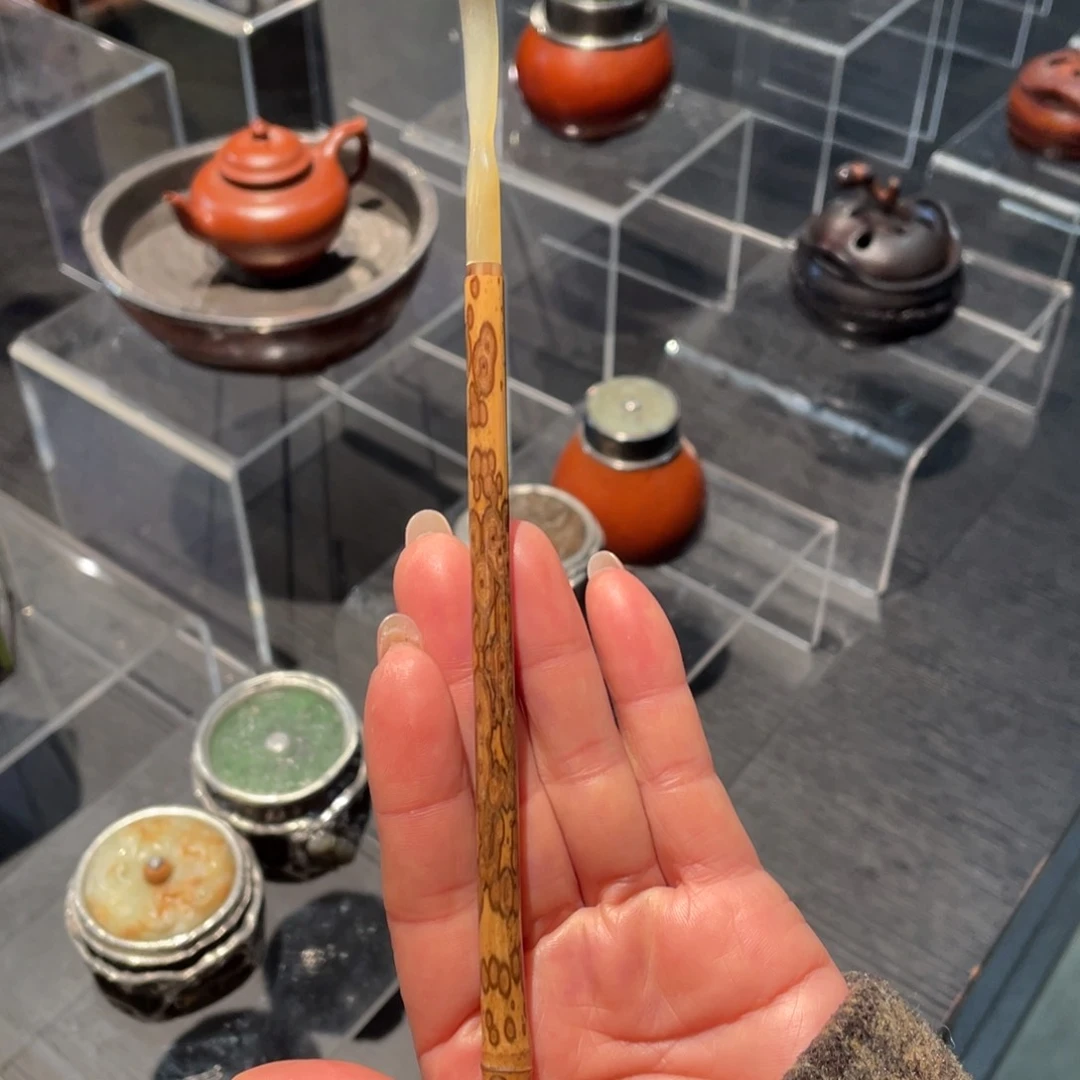 紫砂茶道梅鹿竹牛角茶拨