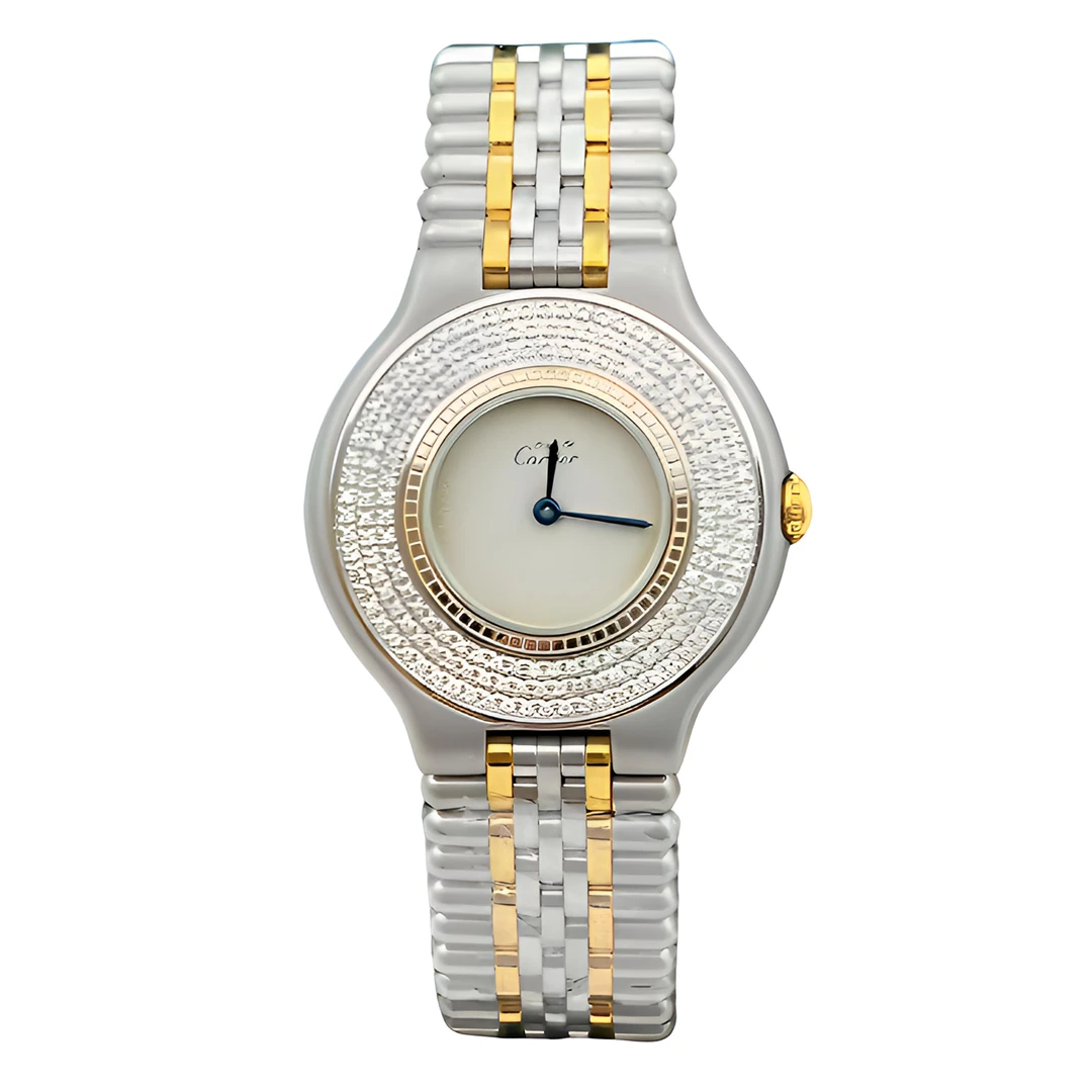 99新 Cartier/卡地亚 石英女表W10073F4表径28后镶钻