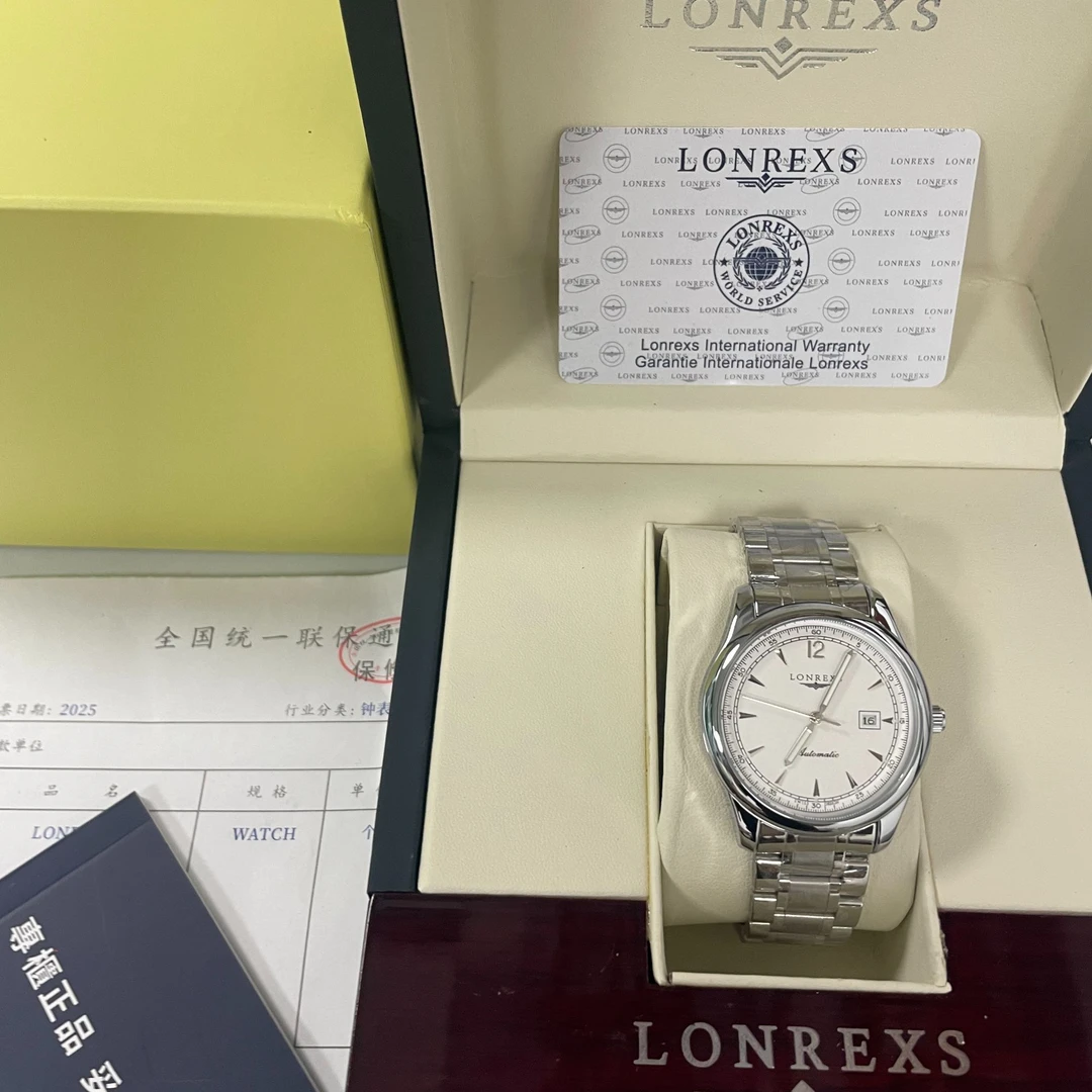 LONREXS/军旗渐金/表径41mm男士经典全自动腕表