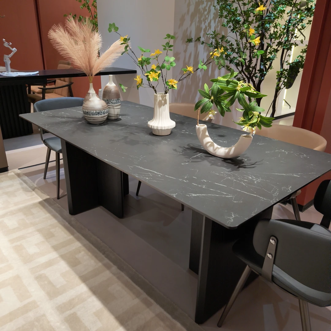 简约家用小户型长方形高端大气饭桌餐厅桌子