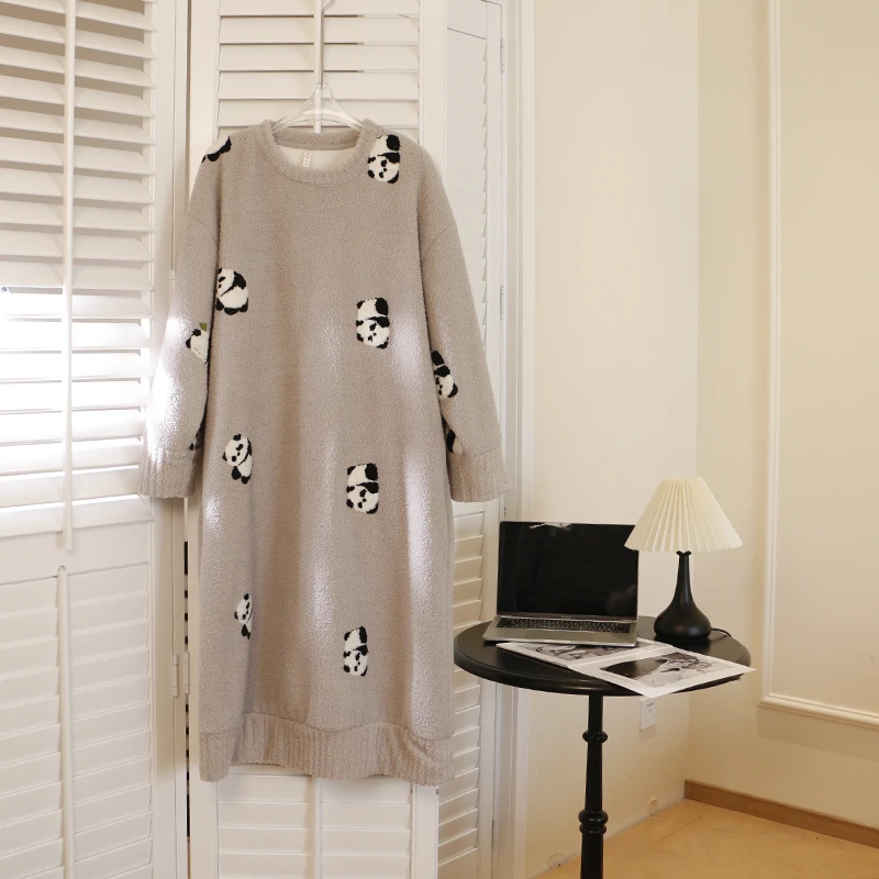 冬季加厚秋冬女款大码睡裙女士家居服-5386