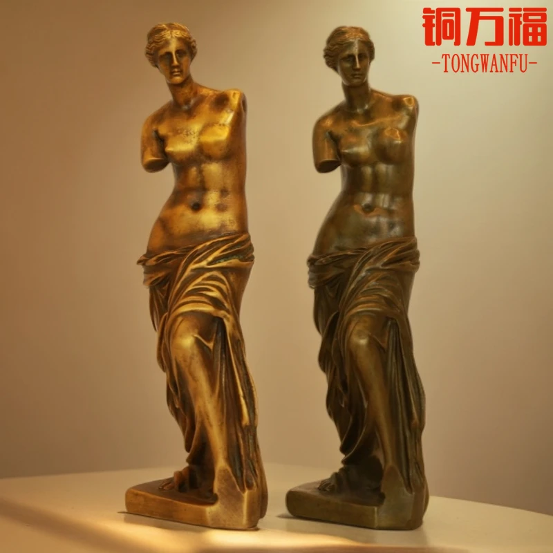 铜万福维纳斯摆件艺术品客厅玄关书房家居装饰艺术品摆设