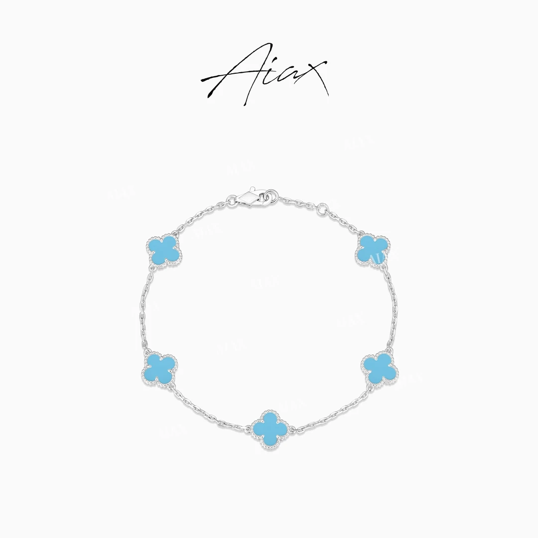 AIAX 925银 流光风 【秋上新】简约清新经典四叶轻奢手链TSS7297