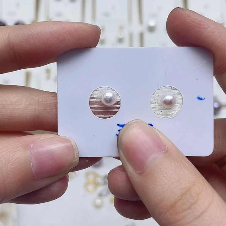 淡水珍珠耳饰银S925镶嵌多**梦