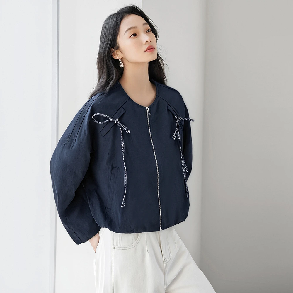 YPUT女士时尚休闲小圆领短外套YHG221130E